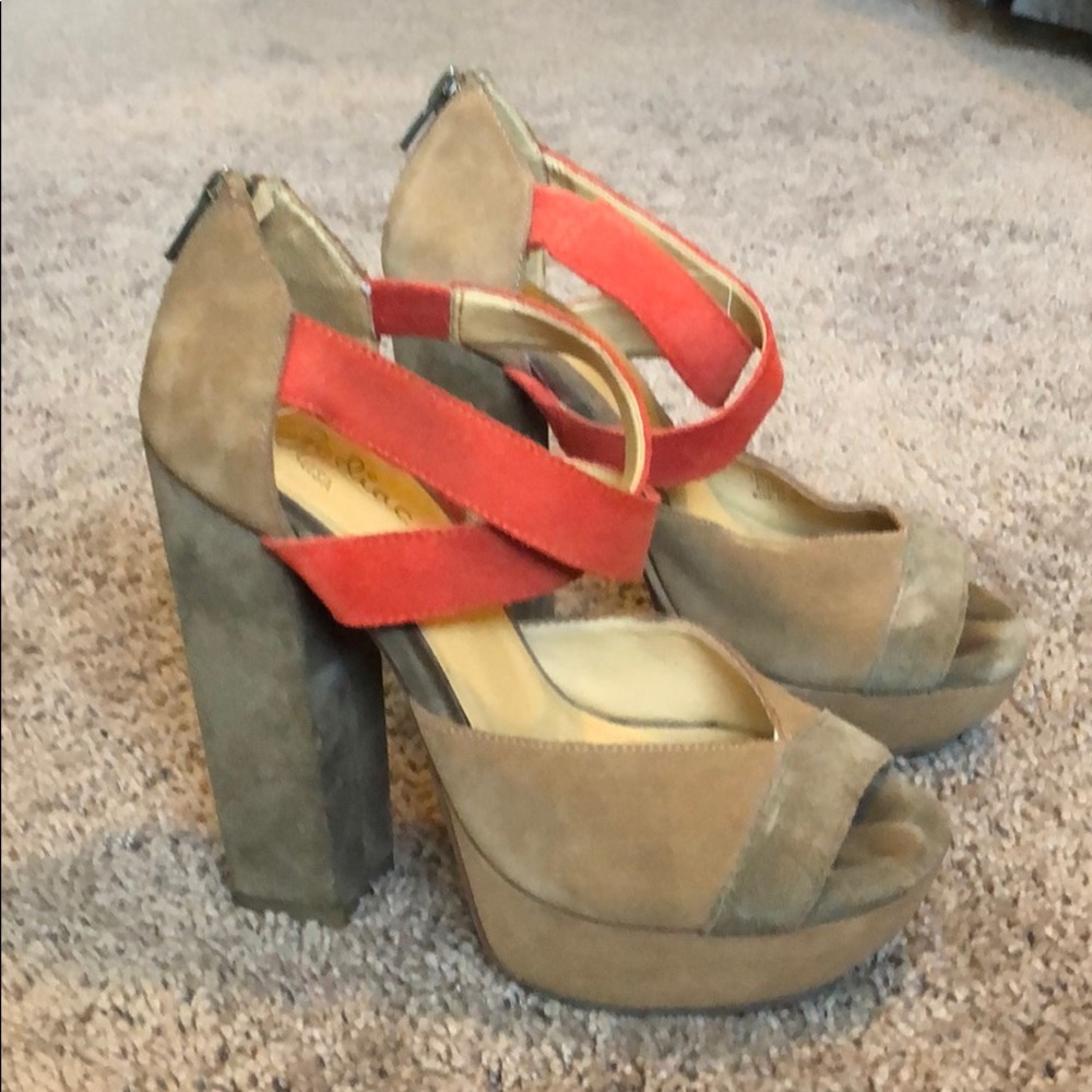 Platform, color block sandal